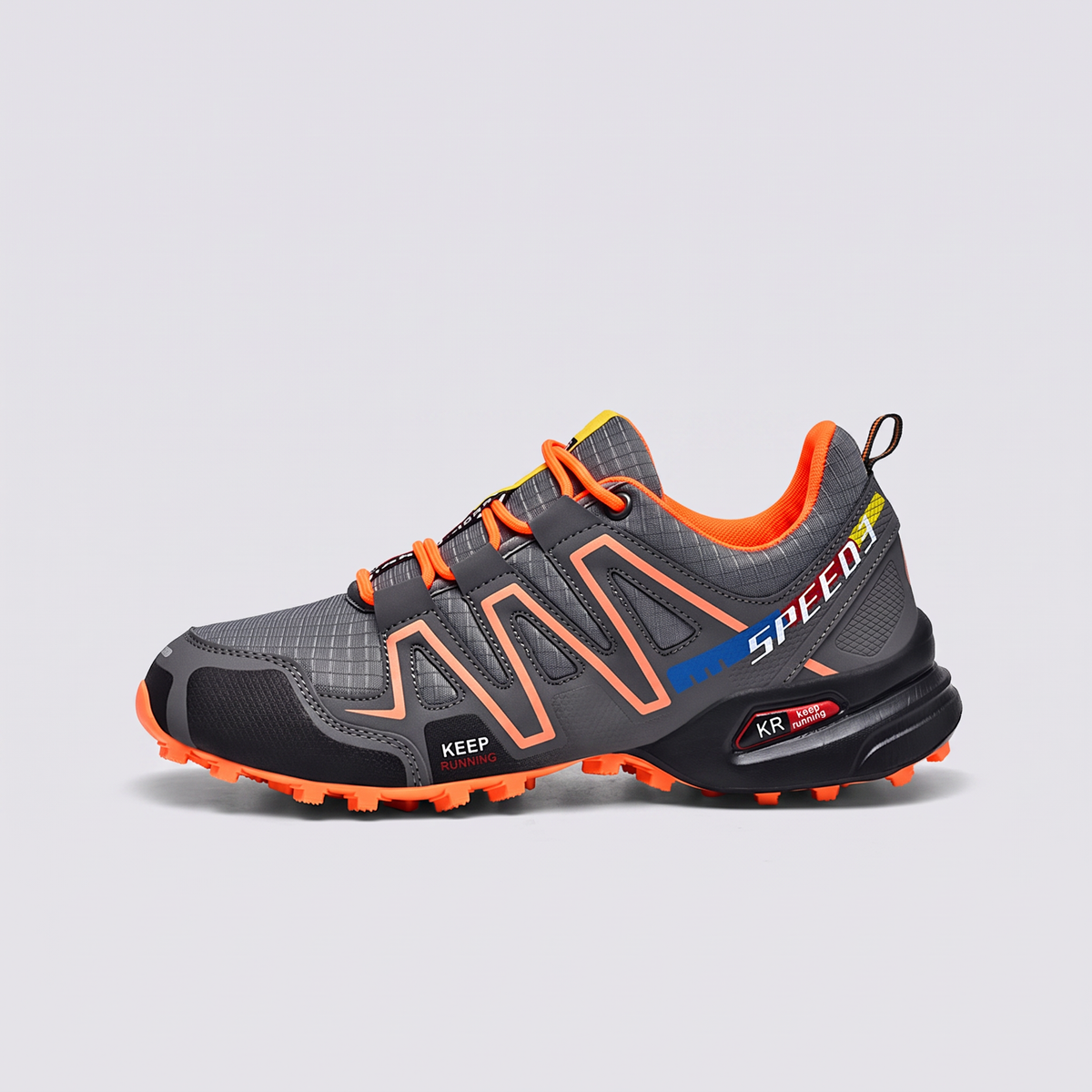 Terrabound Men's Trail Shoes - Grey/Orange side profile