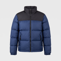 Terrabound men's colour block puffer jacket in Navy, front view on an invisible mannequin