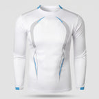 Men's long sleeve running top in White, front view