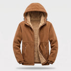 Men's sherpa jacket in Tobacco Brown - front view