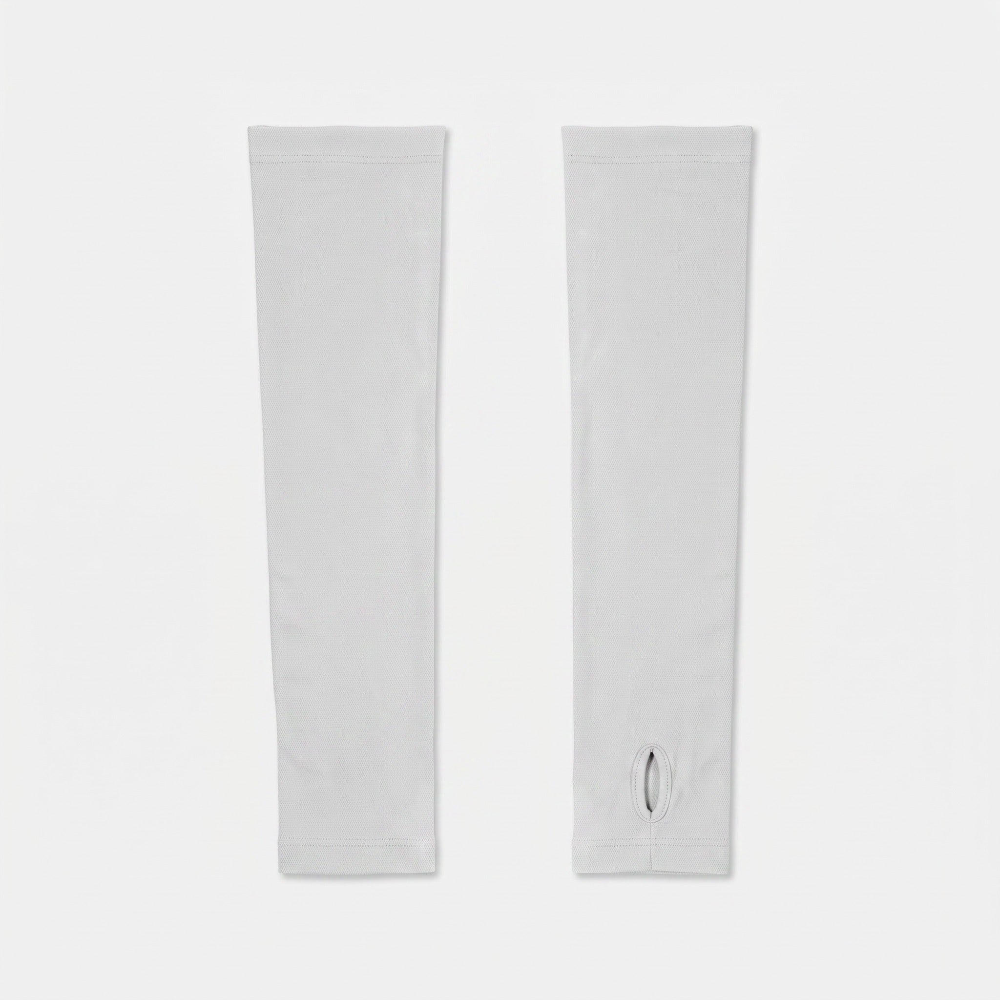 Plain cuff and thumb loop arm sleeve styles side by side