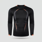 Men's long sleeve running top in Black, front view
