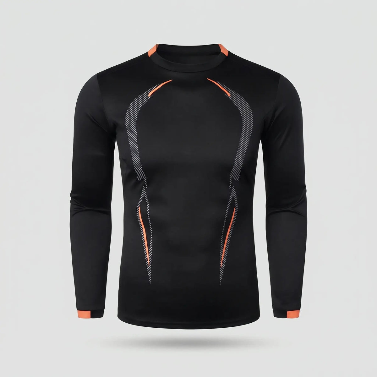 Men's long sleeve running top in Black, front view