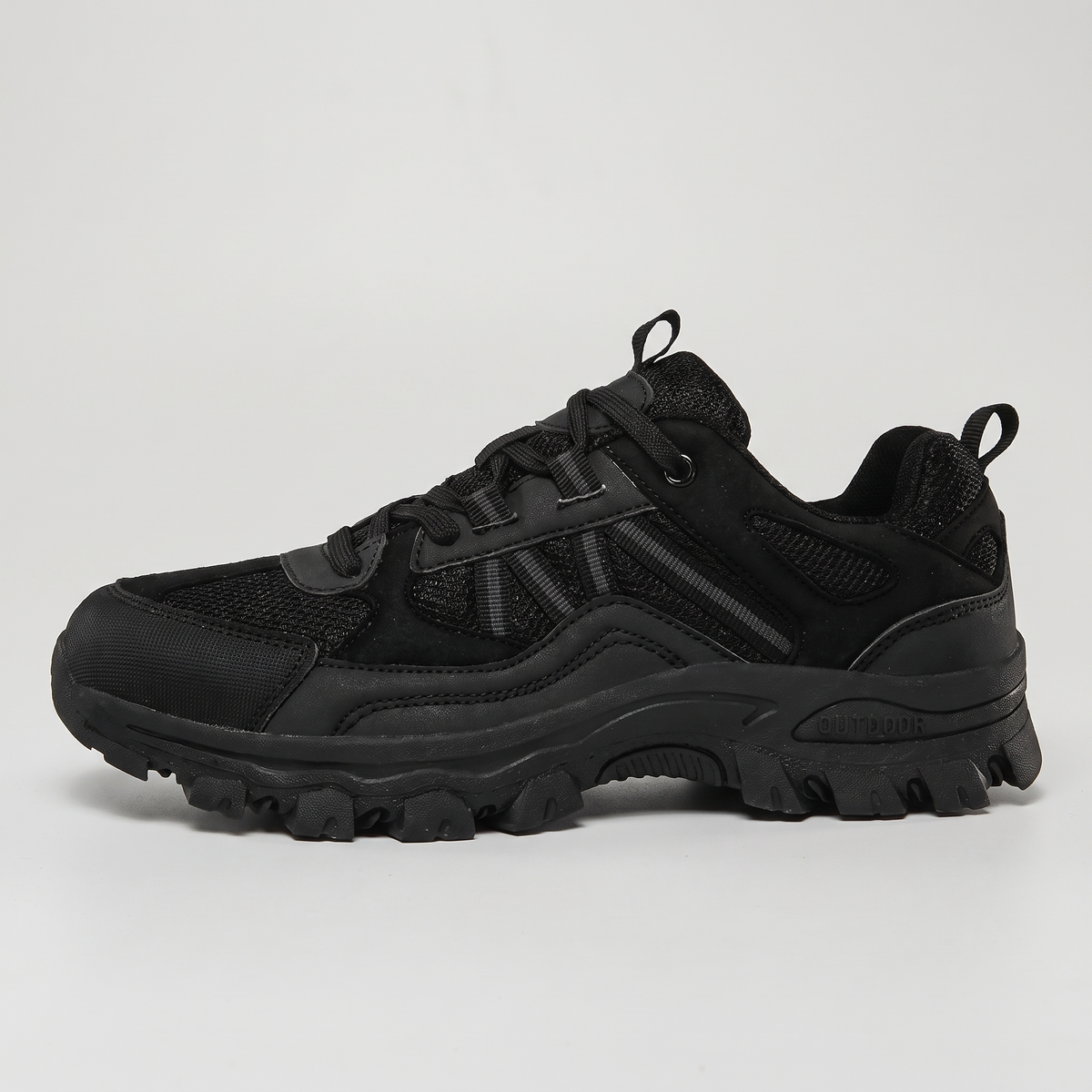 Lightweight Hiking Shoes - Black - side view