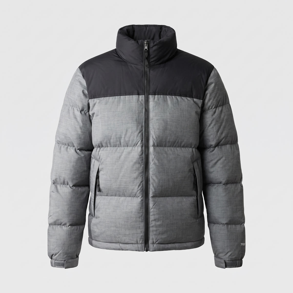 Terrabound men's colour block puffer jacket in Grey, front view