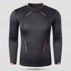 Men's long sleeve running top in Charcoal Grey, front view