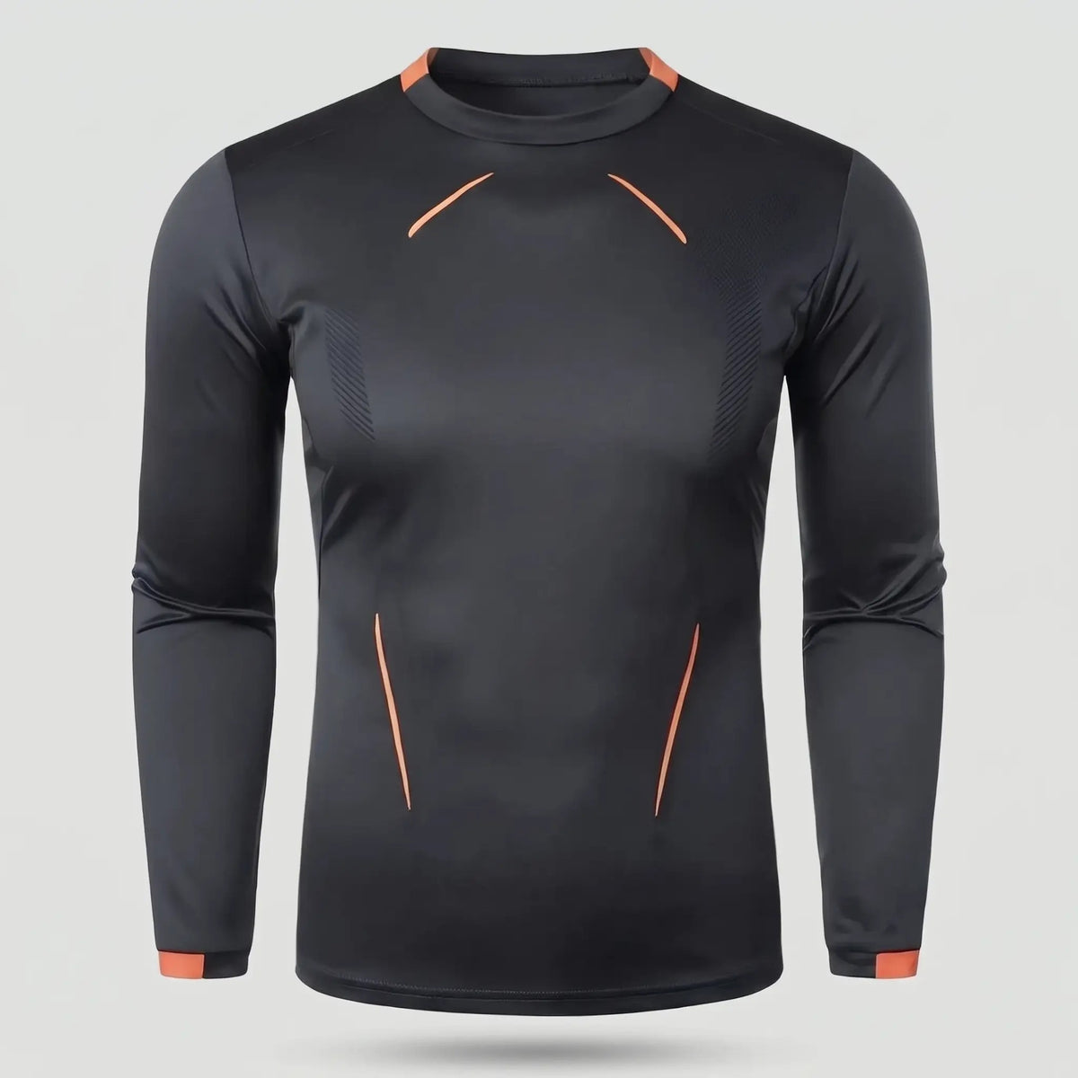 Men's long sleeve running top in Charcoal Grey, front view