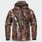 Tree Camo fleece lined softshell jacket front view
