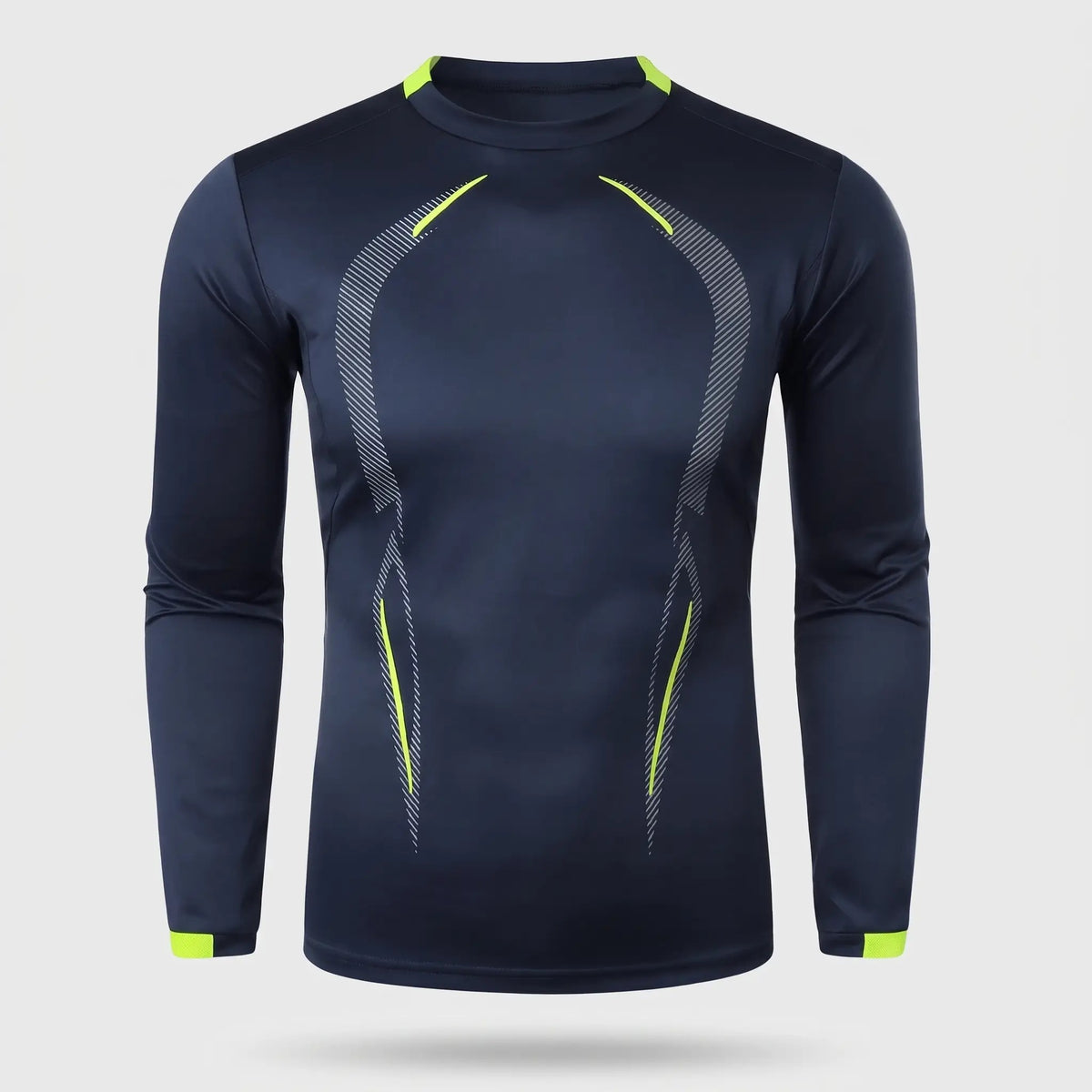 Men's long sleeve running top in Navy Blue, front view