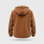 Men's sherpa jacket in Tobacco Brown - back view