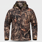 Reed Camo fleece lined softshell jacket front view