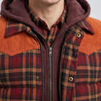 Inner zip and brass press-stud front of the tartan check gilet