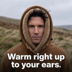 Sherpa-lined hood pulled up on a windy moor - warm right up to your ears