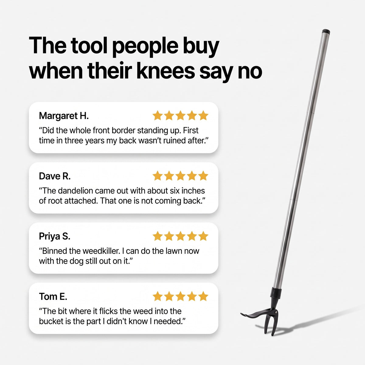 Customer reviews of the stand up weed puller