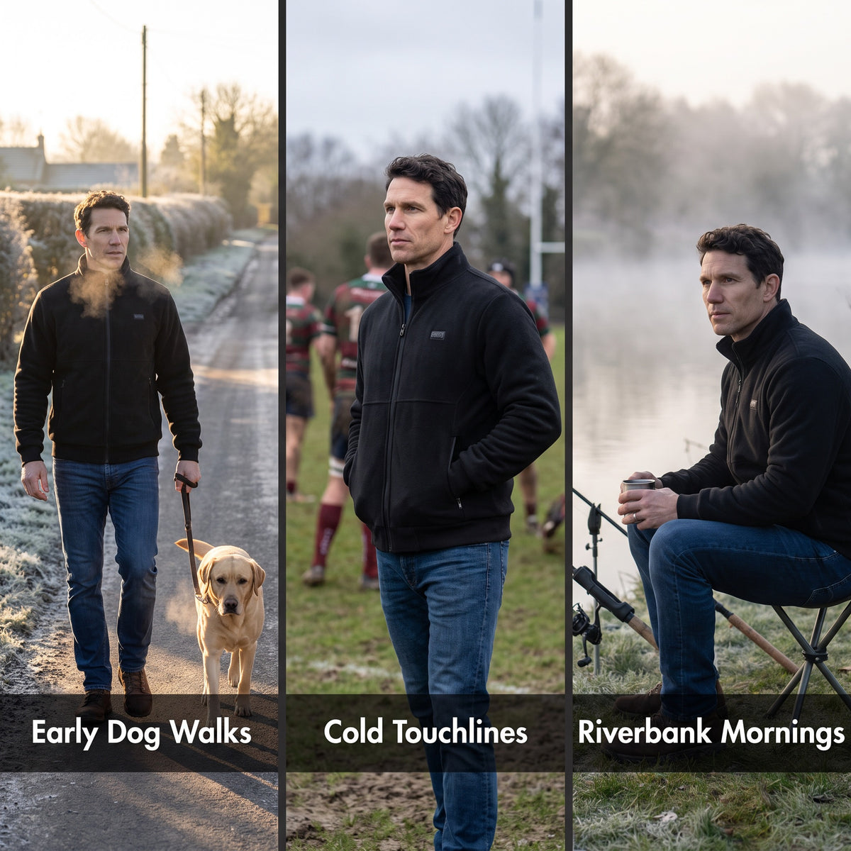 Heated jacket for early dog walks, cold touchlines and riverbank mornings