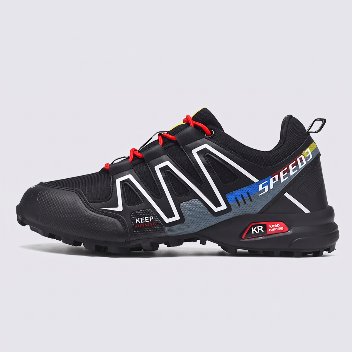 Terrabound Men's Trail Shoes - Black/Red side profile