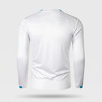 Men's long sleeve running top in White, back view