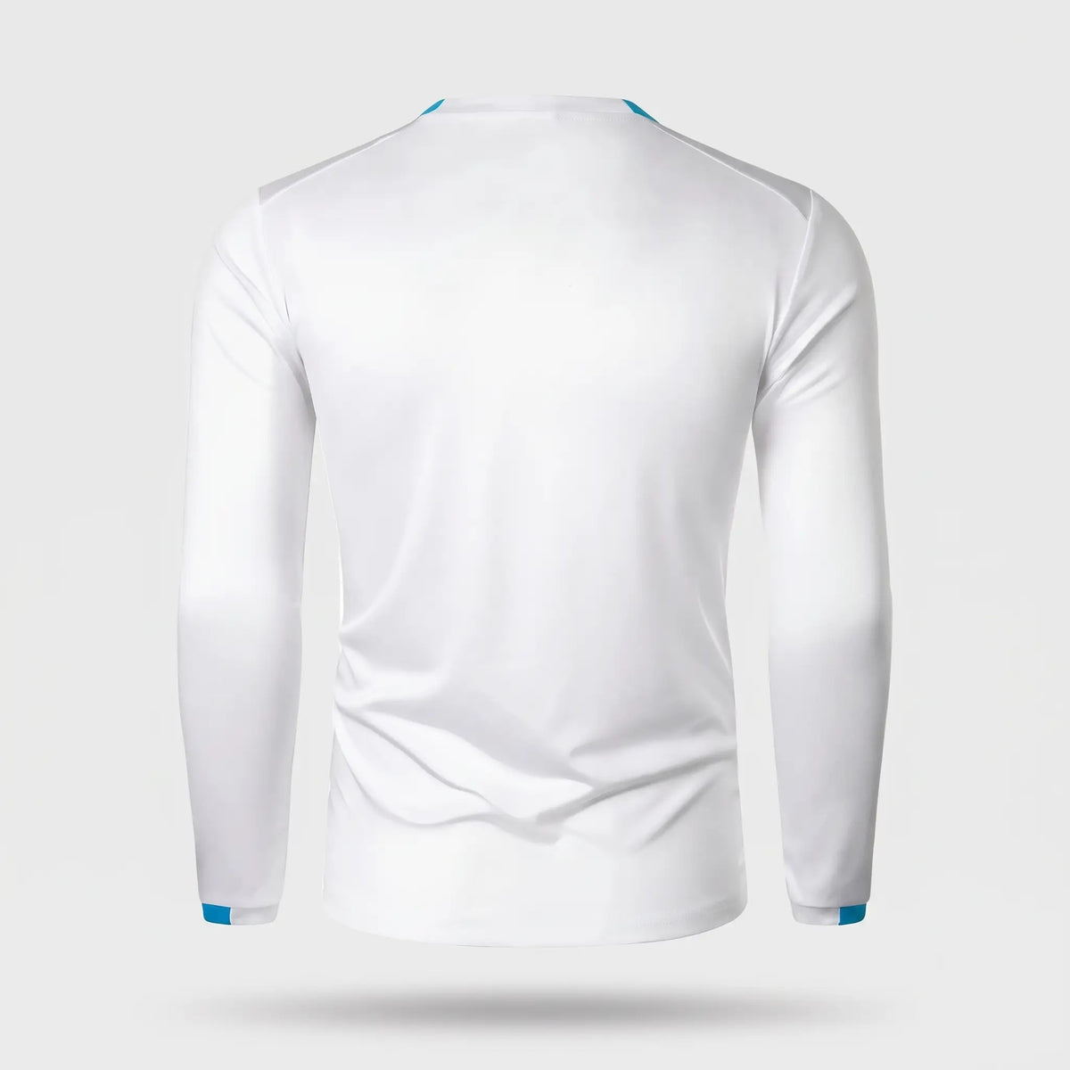 Men's long sleeve running top in White, back view