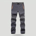 Men's fleece lined walking trousers in Dark Grey, product shot