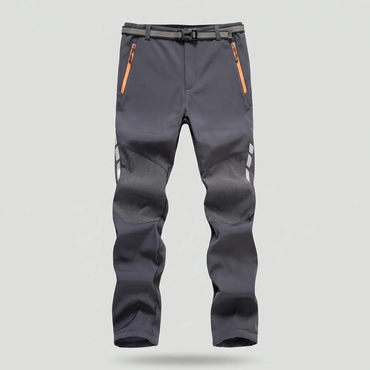 Men's fleece lined walking trousers in Dark Grey, product shot