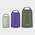 Terrabound 3-piece dry bag set: 5L grey, 12L purple, 20L army green