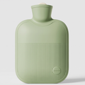 Large 2 litre hot water bottle in Sage Green with a ribbed lower half