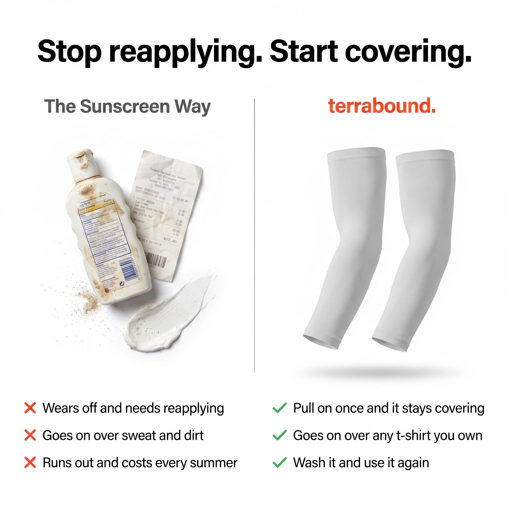 Sun sleeves compared with reapplying sunscreen