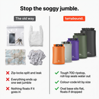Colour-coded dry bag set versus makeshift waterproofing