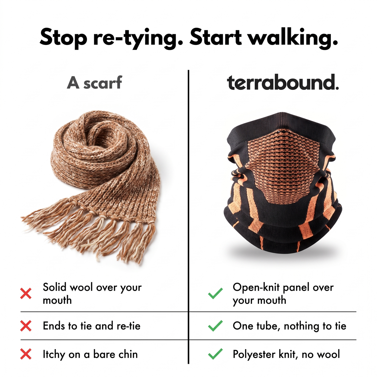 A scarf compared with the Knitted Snood