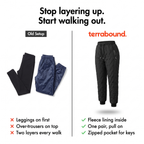 Women's fleece lined quilted trousers compared with leggings and over-trousers