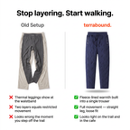 Stop layering. Start walking. — comparison graphic