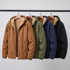 Men's sherpa jacket in Tobacco Brown, Army Green, Navy and Black