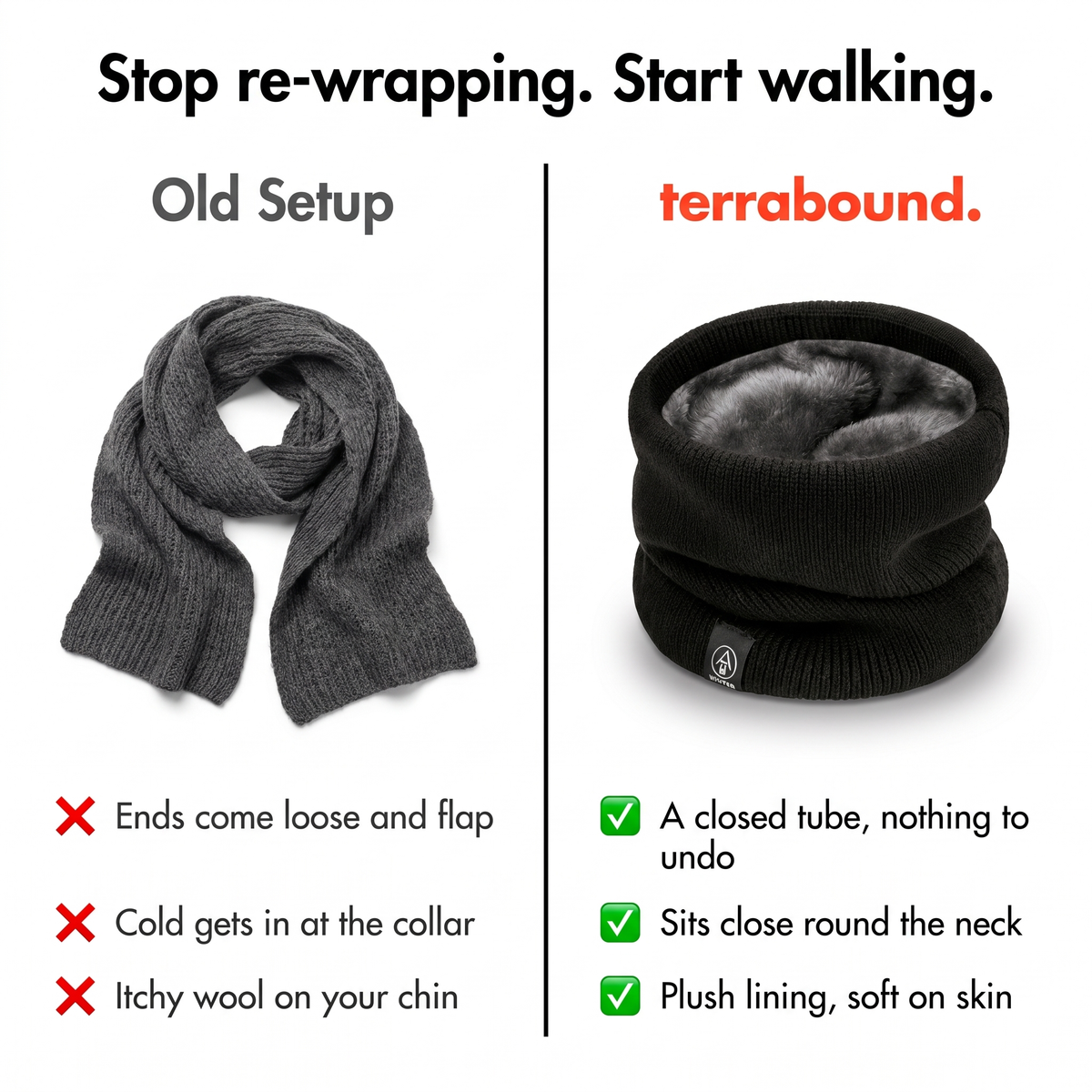 Snood compared with a scarf