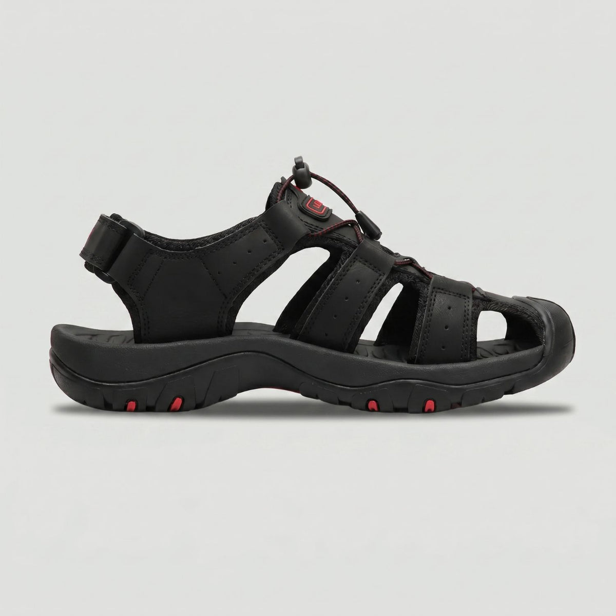 Side profile of the Terrabound Hiking Sandal showing the closed toe, heel strap and rubber outsole