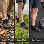 Barefoot shoes for country walks, coastal paths and gym sessions