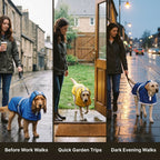 Dog raincoat on walks before work, quick garden trips and dark evening walks