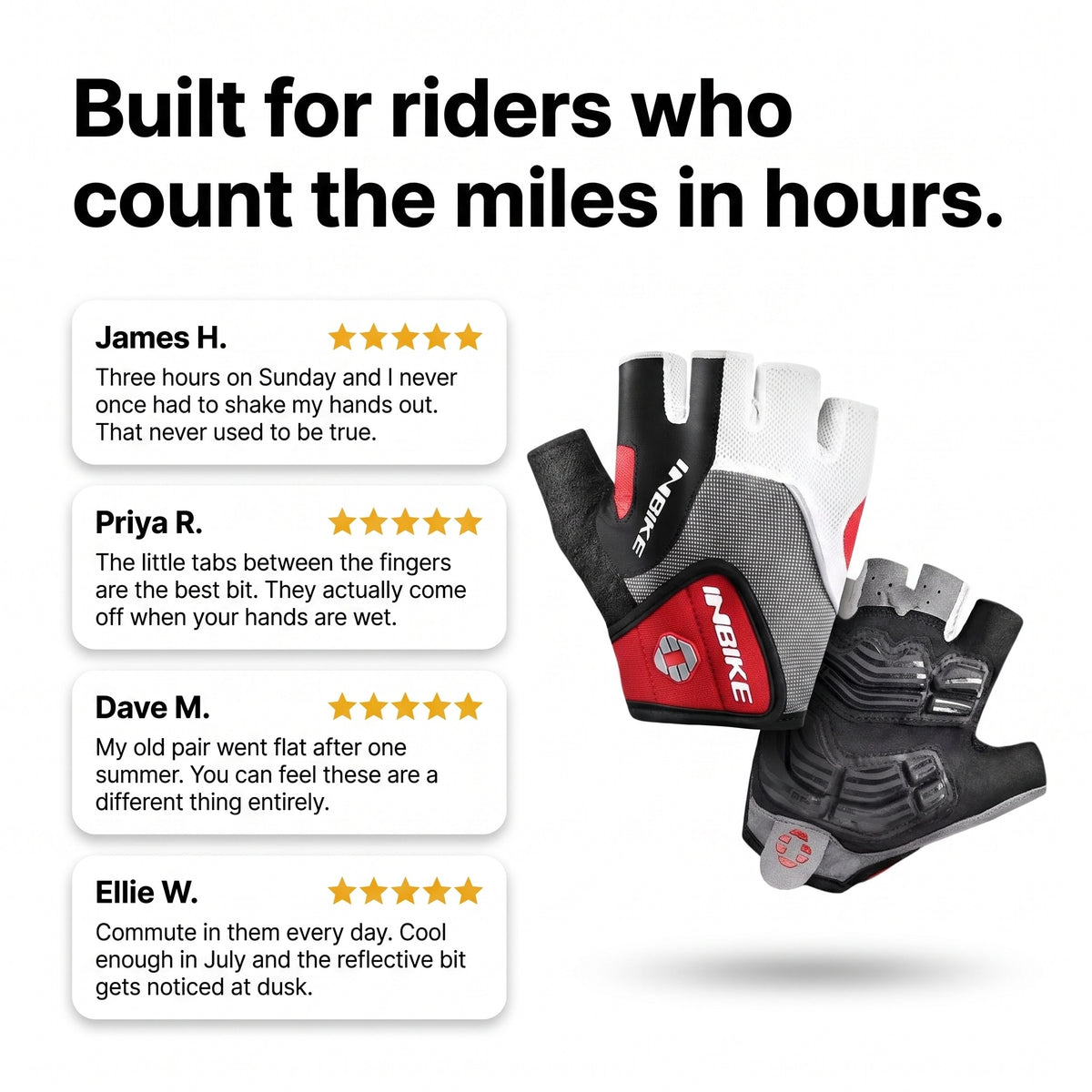 Terrabound half finger cycling gloves with customer rating