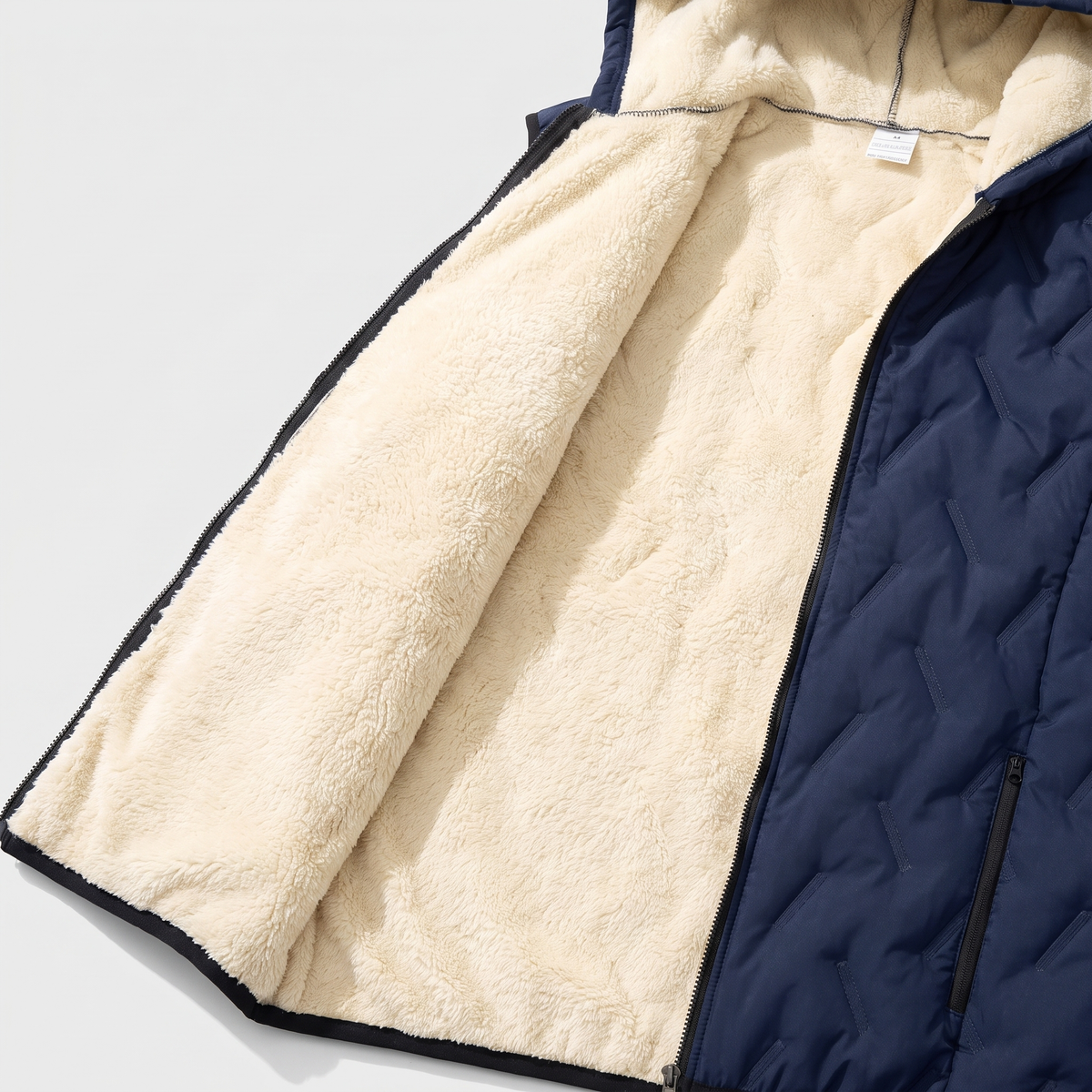 Sherpa-style pile lining of the gilet