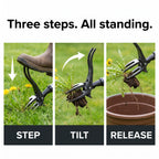 Step, tilt and release: the three stage weeding sequence done standing