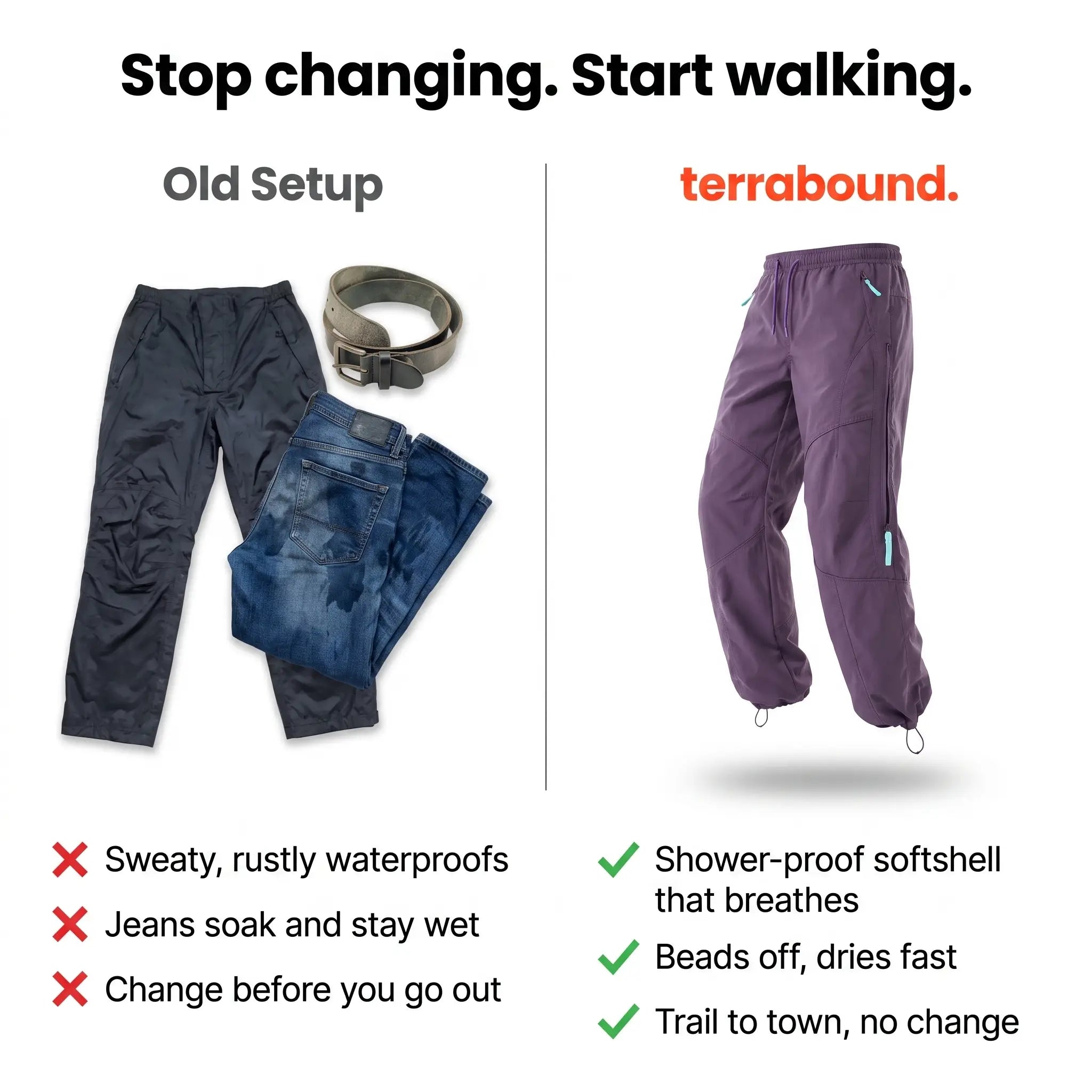 Stop changing, start walking