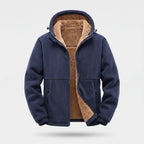 Men's sherpa jacket in Navy - front view