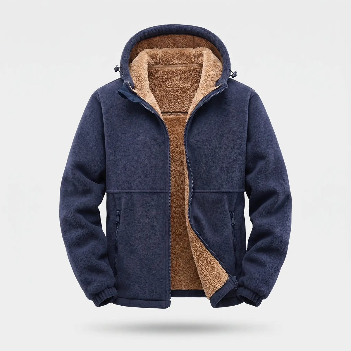Men's sherpa jacket in Navy - front view
