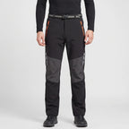 Men's fleece lined walking trousers in Black, front view