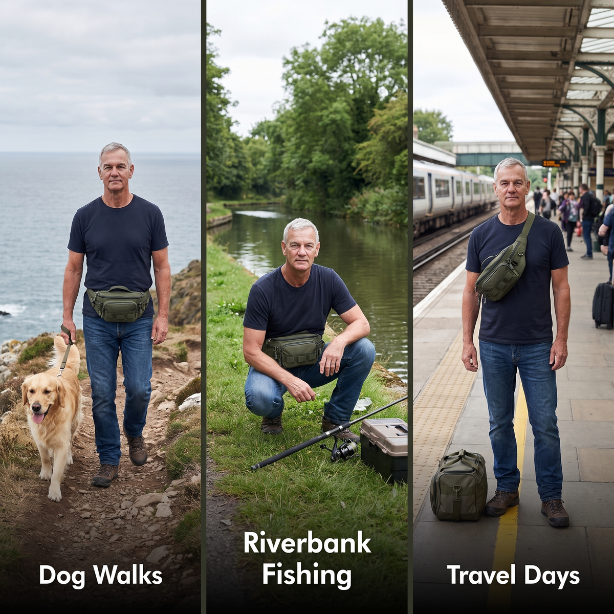 Bum bag for dog walks, riverbank fishing and travel days