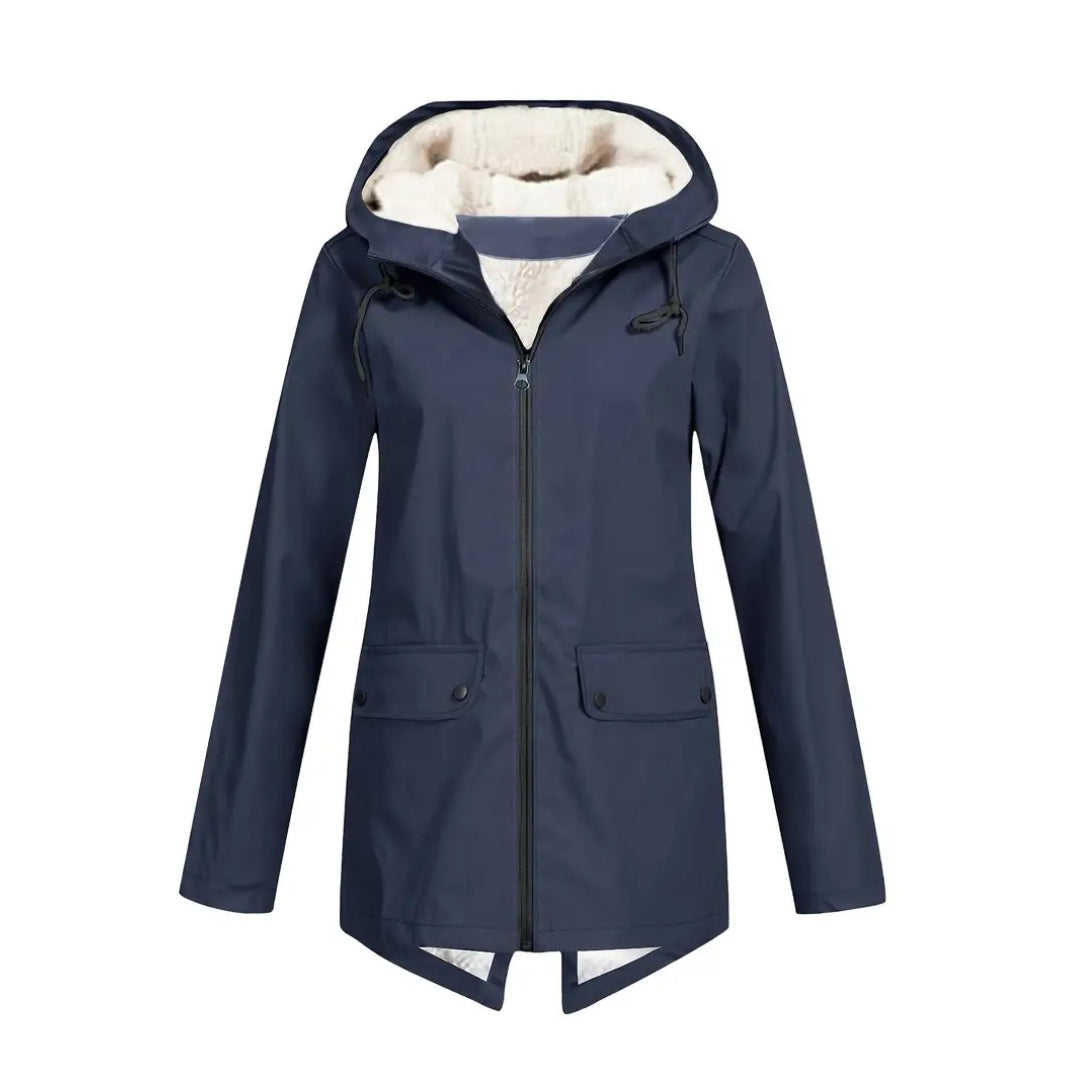 Waterproof Women’s Jacket | Fleece-Lined Layer with Adjustable Hood