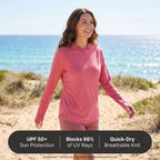 Women's Sun Hoodie - UPF 50+ Lightweight Hooded UV Protection Top