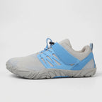 Barefoot shoes with wide toe box in Grey, side view