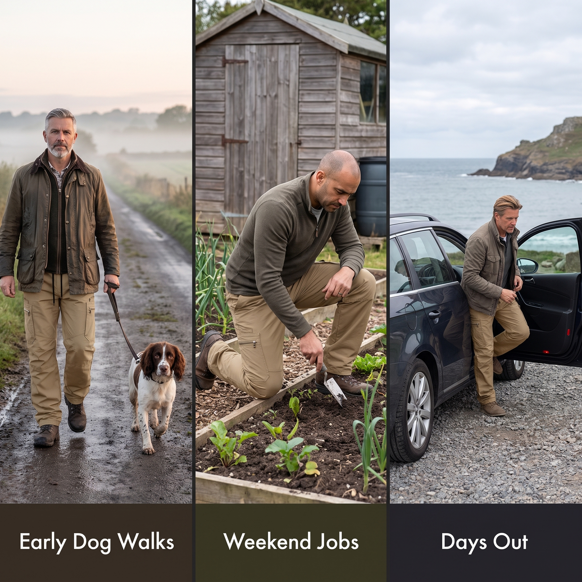 Combat trousers for early dog walks, weekend jobs and days out