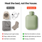 Hot water bottle compared with a fan heater and an electric blanket