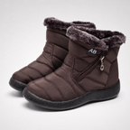 Women's faux fur lined winter boots in brown